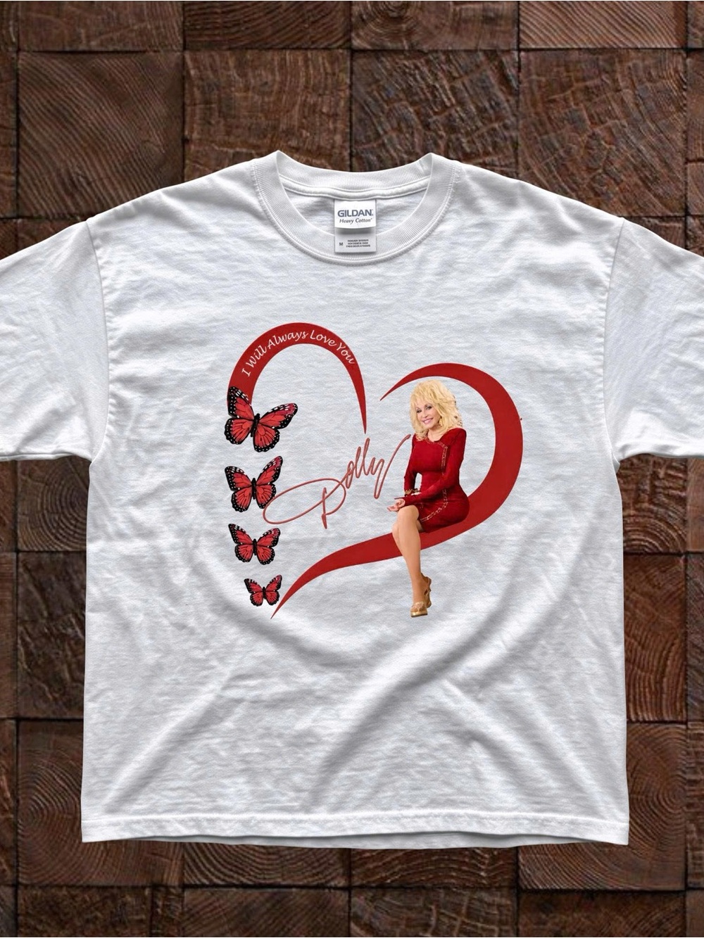 Dolly Parton Rip Tribute Tshirt Butterfly Graphic White Country Music Tee